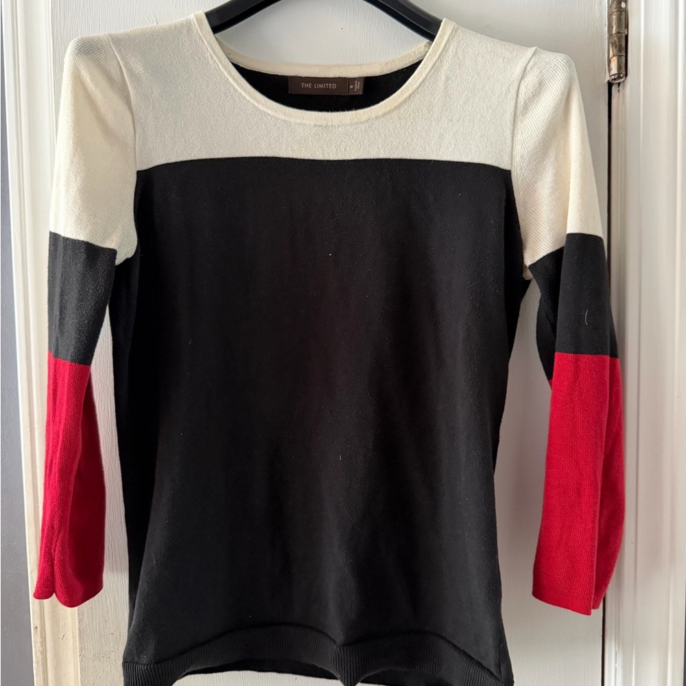 The Limited Black and Cream Sweater